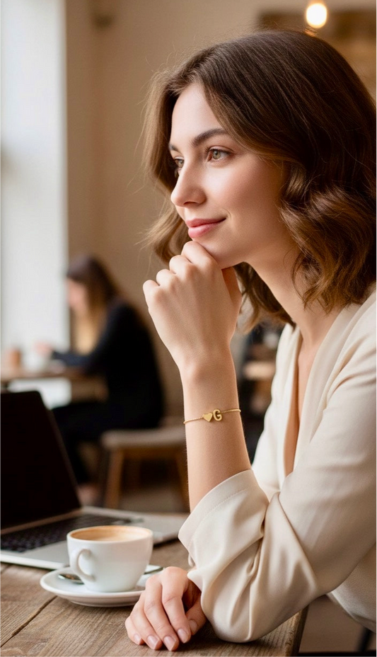 Heart & Initial Bracelet